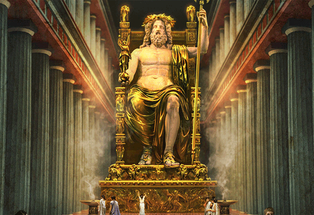 Statue of Zeus in the ancient Olympia
