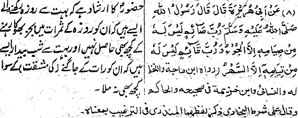 Many Fast and Worship at Night but Earn Nothing but Hunger and Lost Sleep